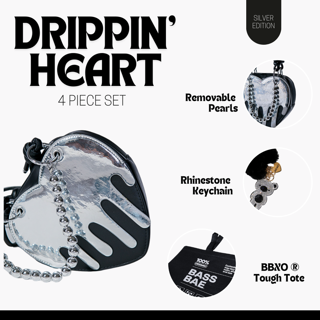 Drippin' Heart 4-Piece Bag Set (Black)