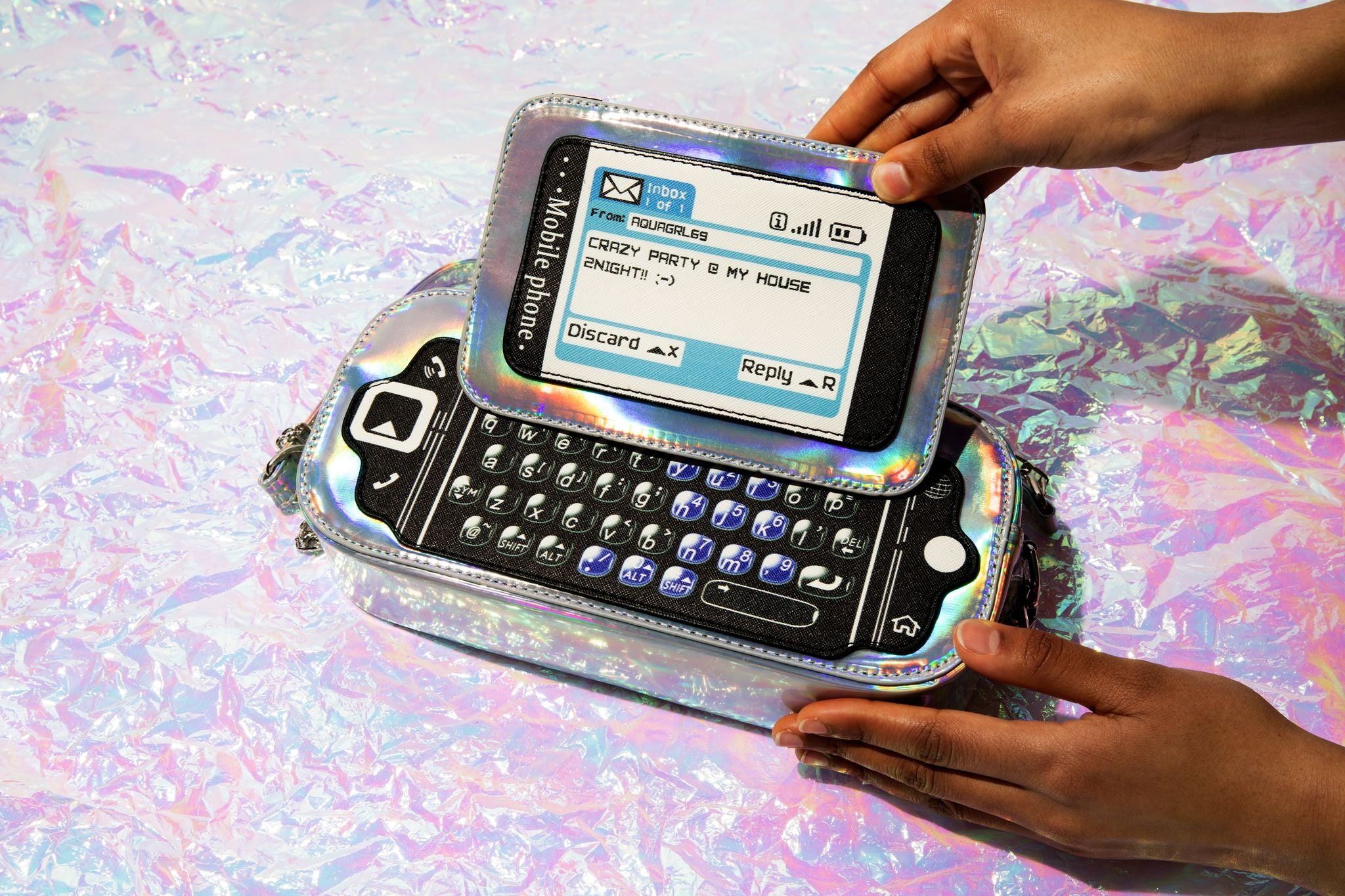 Digital Throwback Crossbody (Silver)