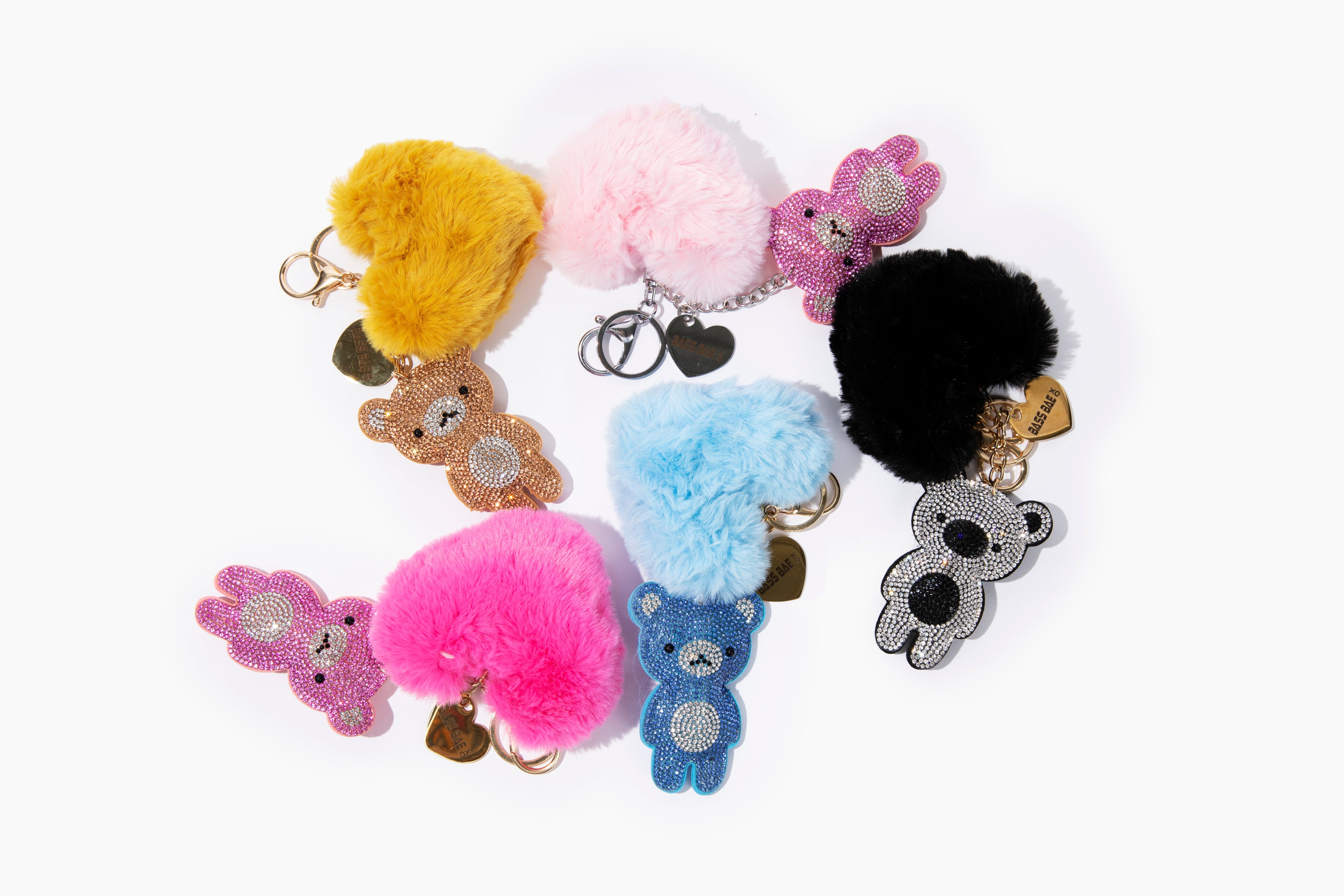 Icy Rhinestone Bears Keychain